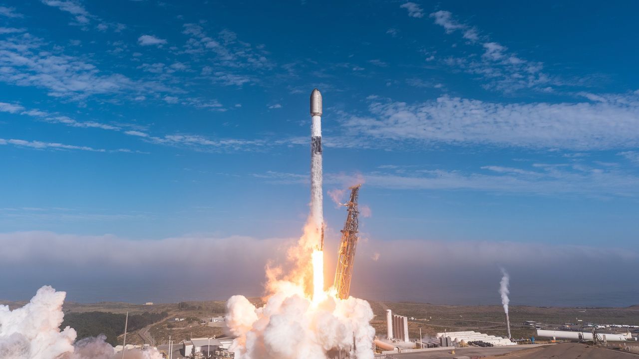 A SpaceX Falcon 9 rocket launches 24 Starlink satellites from Vandenberg Space Force Base in California on July 25, 2026. - space.com