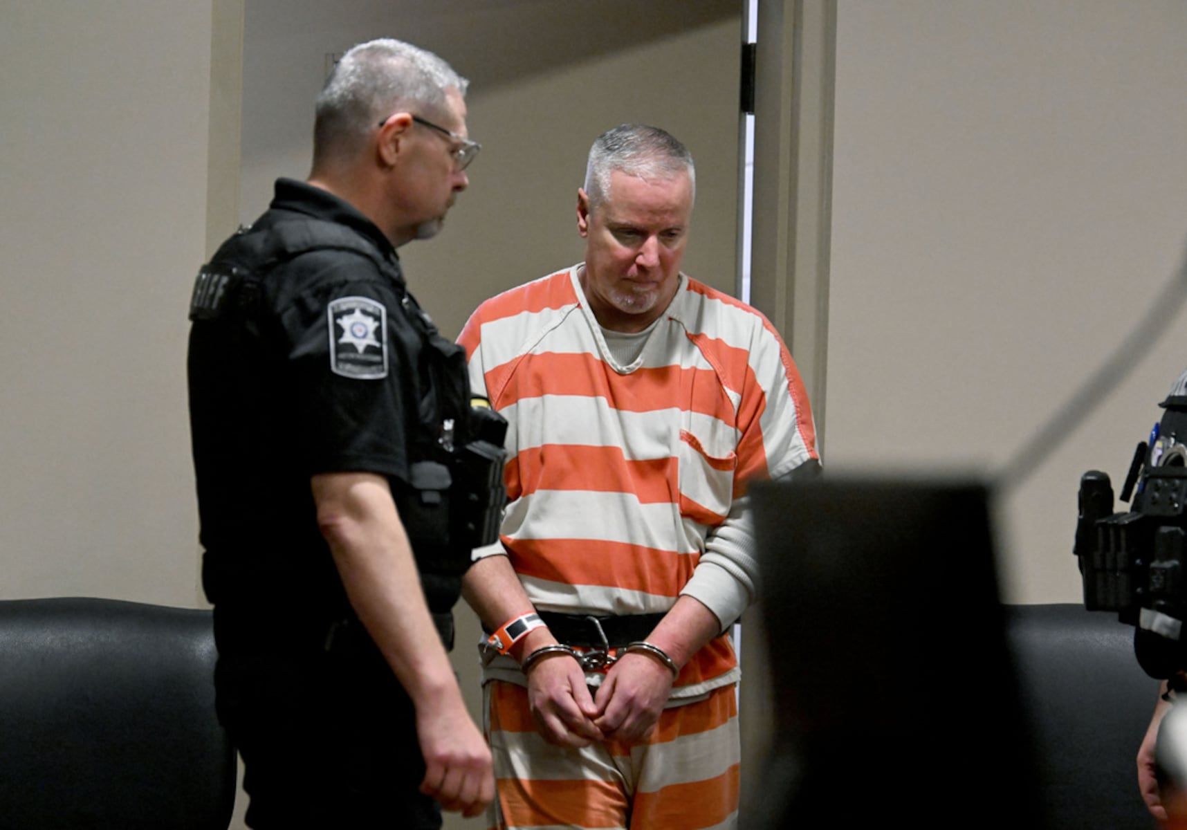 Colin Gray enters the courtroom during his sentencing hearing at Barrow County Superior Court in Winder, Georgia. - Hyosub Shin/Atlanta Journal-Constitution via AP, Pool
