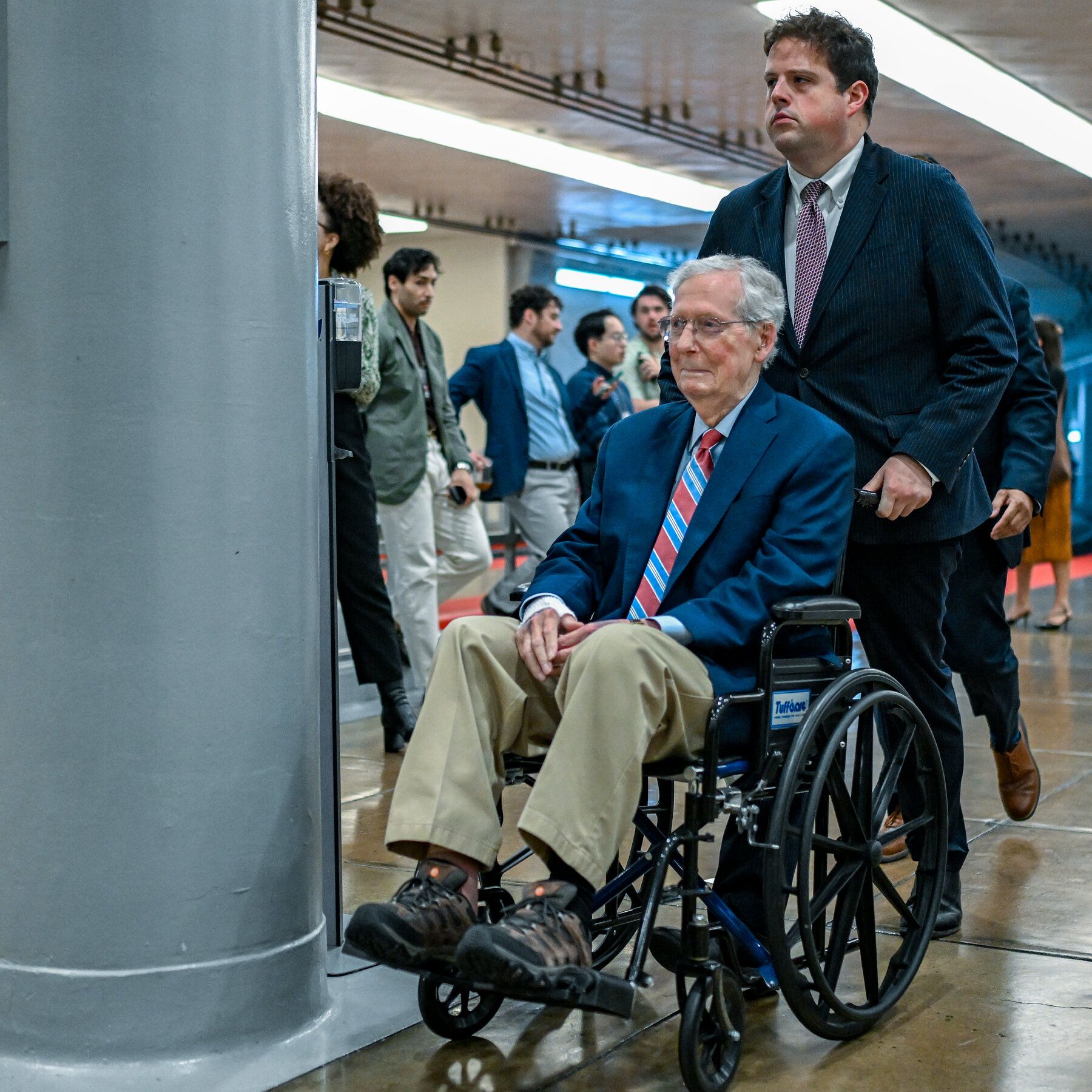 Senator Mitch McConnell heading to a vote in May. - nytimes.com