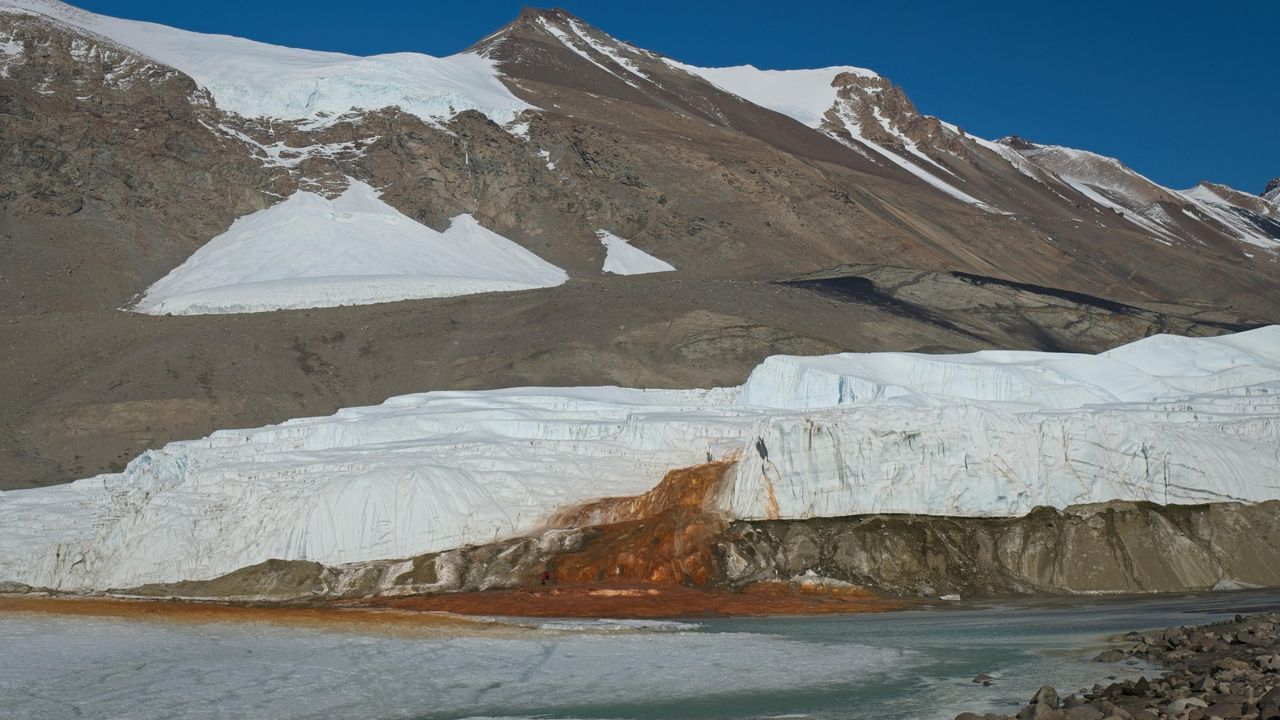 Blood Falls is red because iron in the water reacts with oxygen in the air when the water emerges from Taylor Glacier. - livescience.com