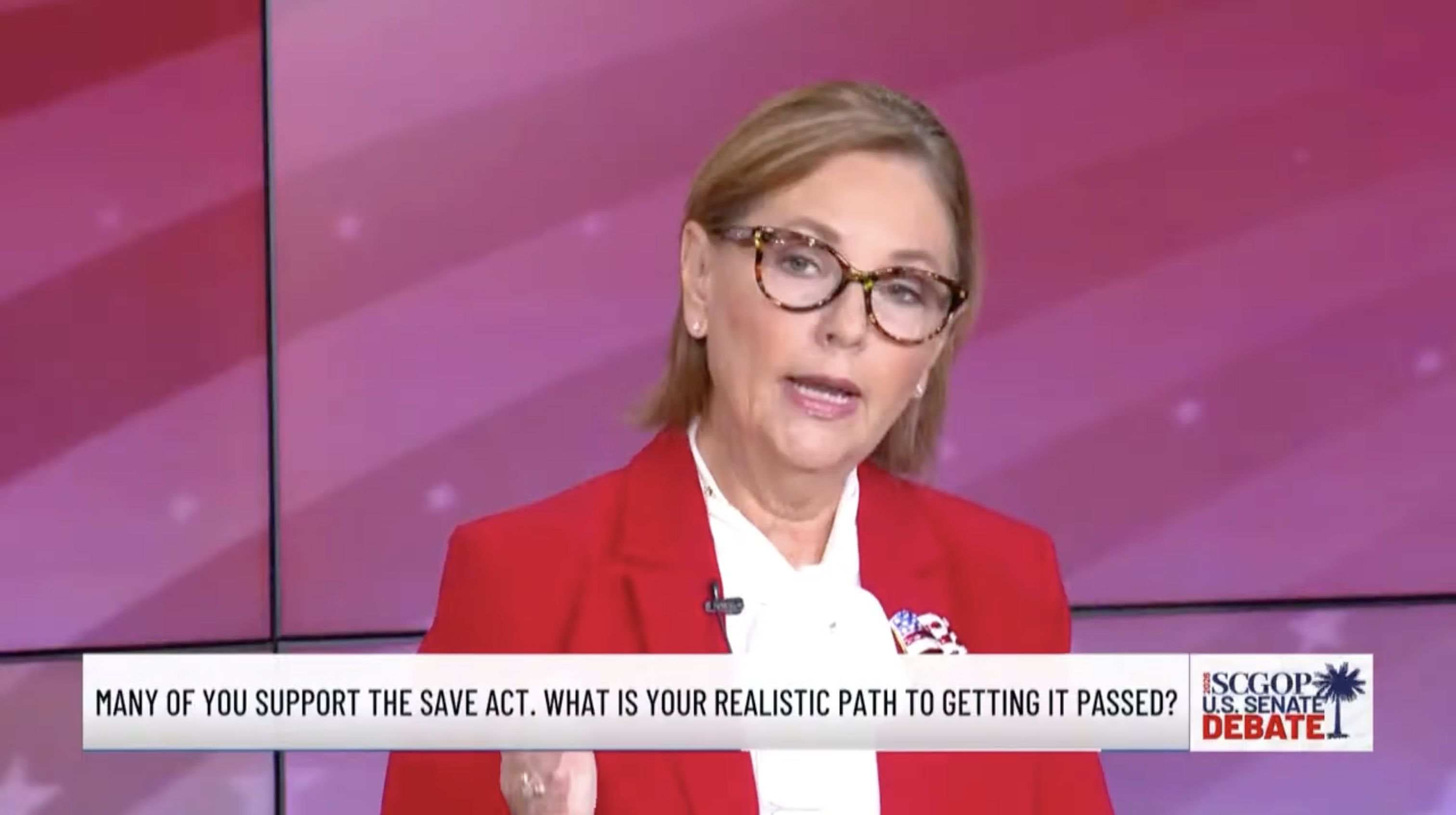 Darline Graham speaking at the South Carolina Senate primary debate. - nypost.com