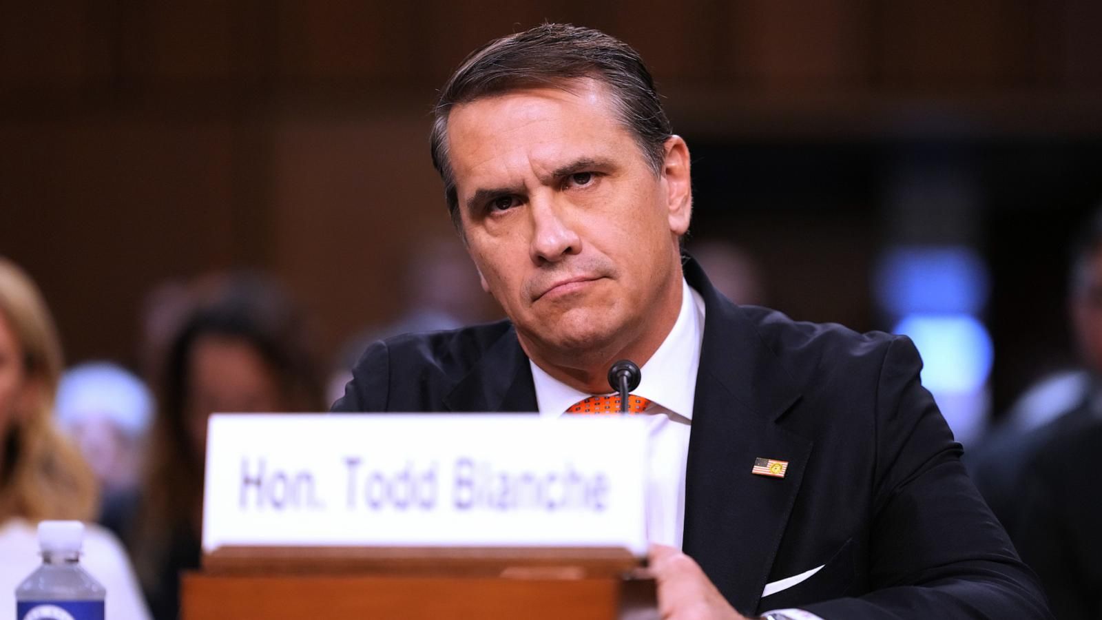 Acting Attorney General Todd Blanche appears before the Senate Judiciary Committee on Capitol Hill. - Associated Press