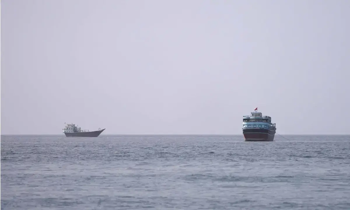 Vessels at the Strait of Hormuz, as seen from Musandam, Oman, July 17, 2026. - Reuters/File