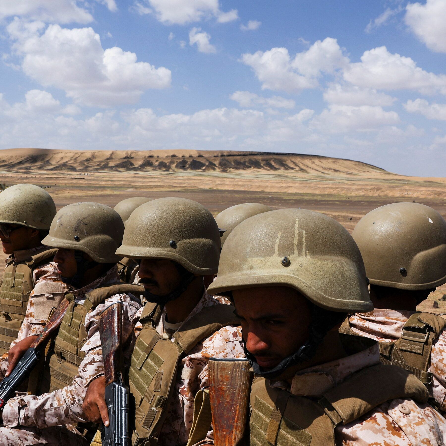 Yemeni soldiers in Marib, Yemen, in 2024. - The New York Times