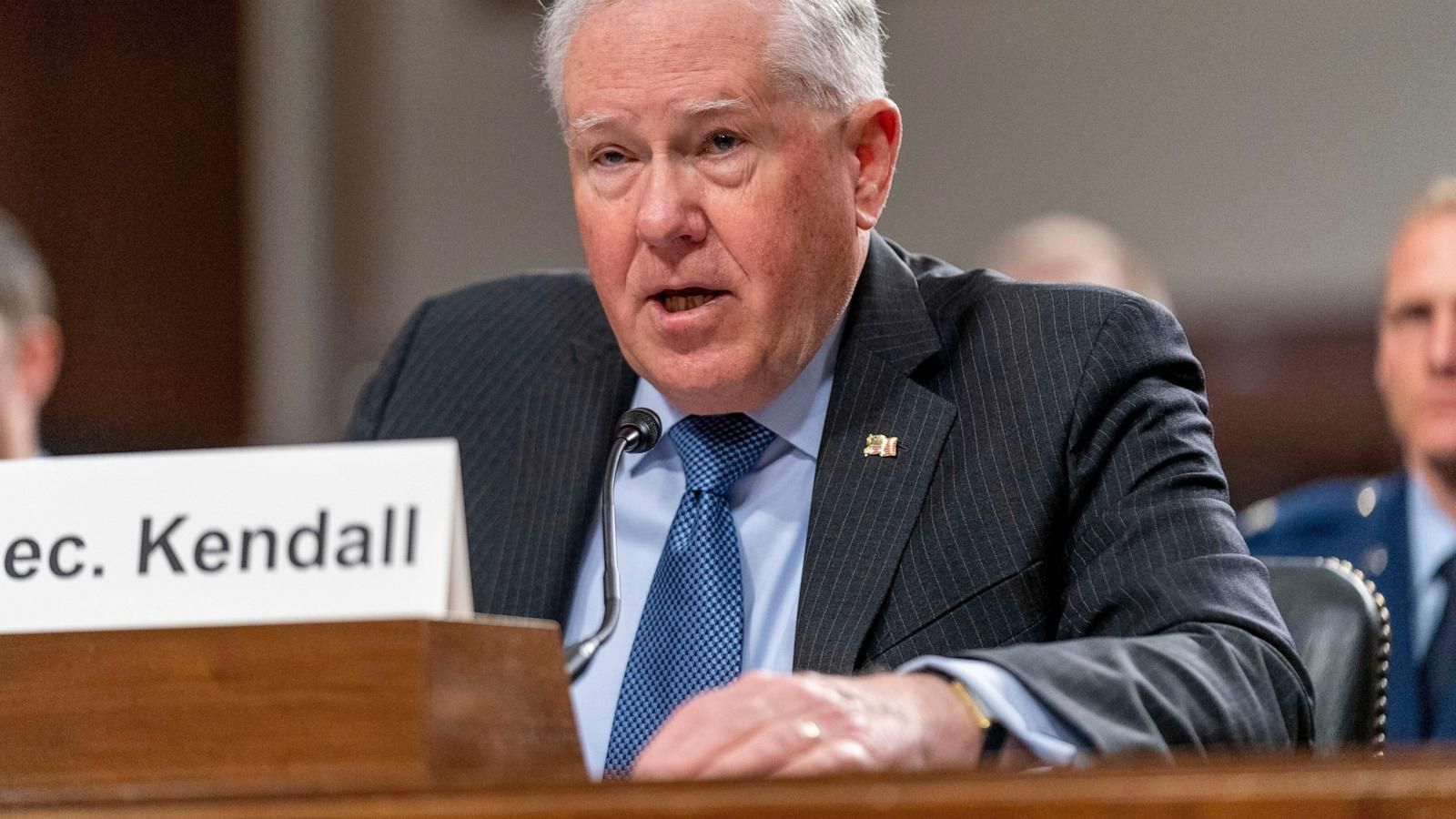 File photo of former Air Force Secretary Frank Kendall speaking at a Senate Armed Services budget hearing on Capitol Hill in Washington in 2023. - AP Photo/Andrew Harnik, File