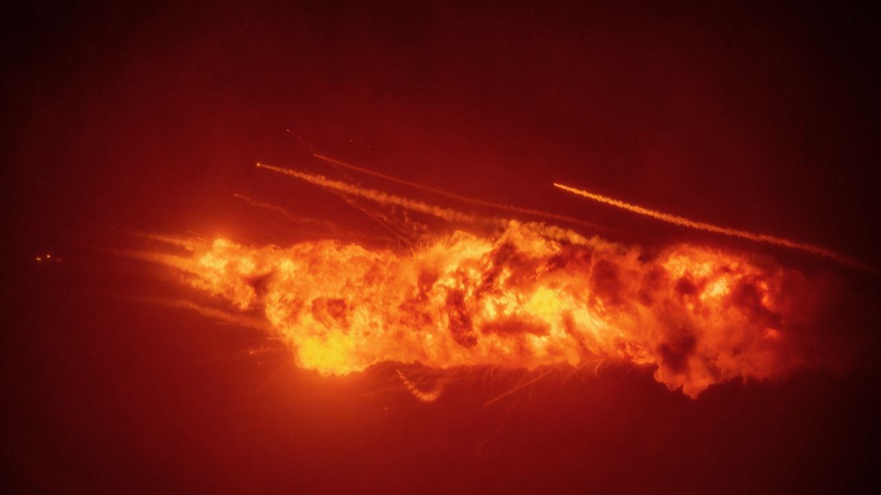 A Long March 7A rocket carrying the ChinaSat 4B satellite explodes shortly after launching from the Wenchang Spacecraft Launch Site on Aug. 10, 2026. - Meng Zhongde/VCG via Getty Images