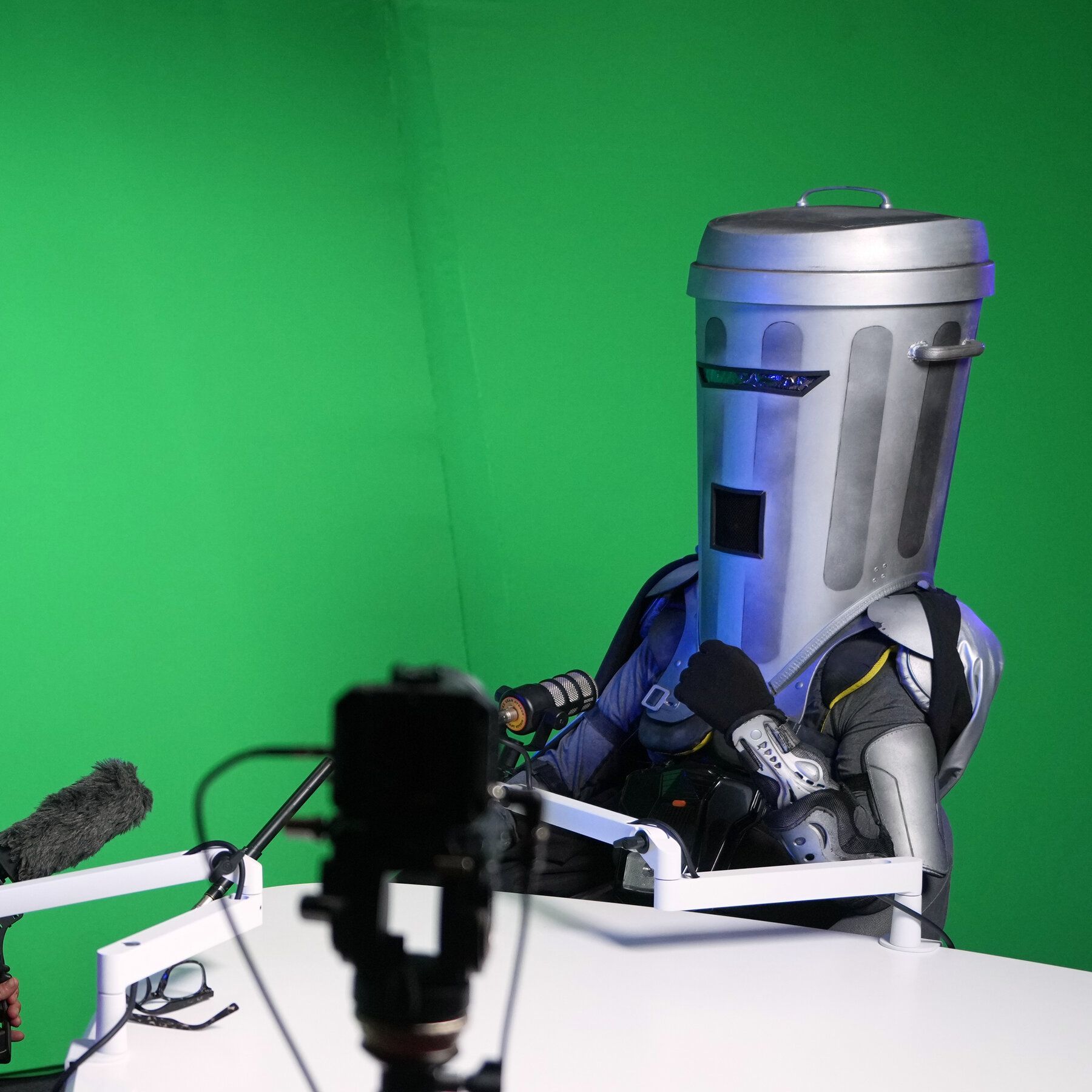 Count Binface, played by the comedian Jon Harvey, being interviewed at a studio in London last month. - nytimes.com