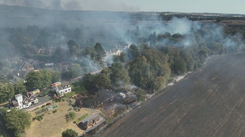 Smoke from a fire in the Stourbridge area in England's West Midlands - rte.ie