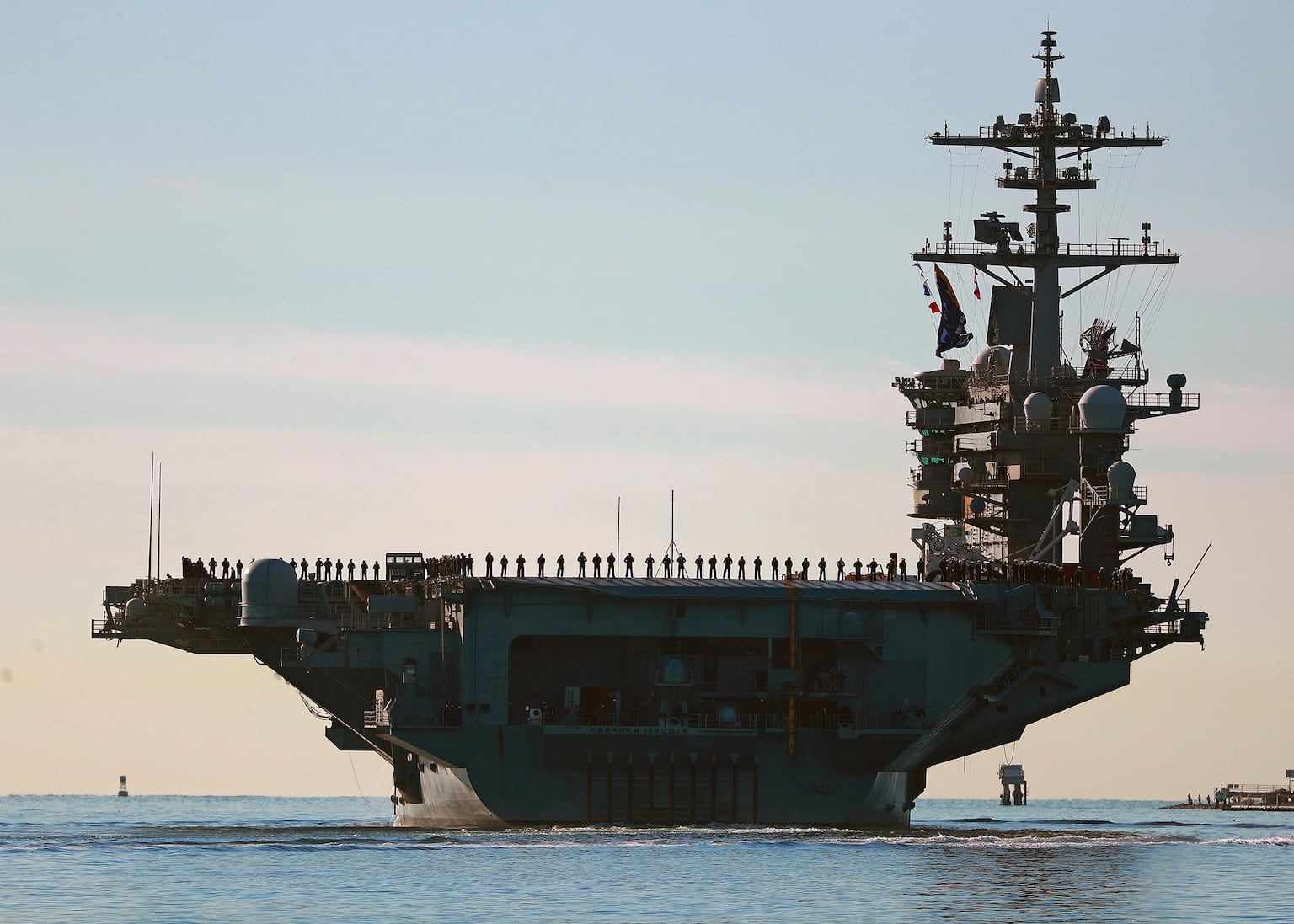 Aircraft carrier USS Abraham Lincoln - KC Alfred/The San Diego Union-Tribune via AP