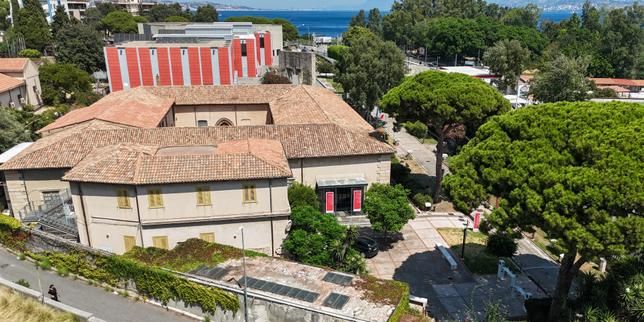 A drone view shows the Museo Regionale di Messina, where four artworks by 15th-century painter Antonello da Messina were stolen overnight, in Messina, Sicily, Italy, on August 16, 2026. - Reuters
