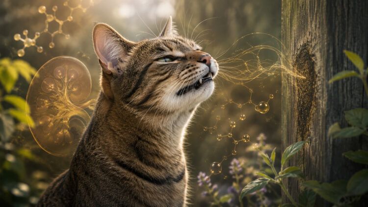 A cat scent-related image accompanying coverage of the urine chemical identity study. - zmescience.com