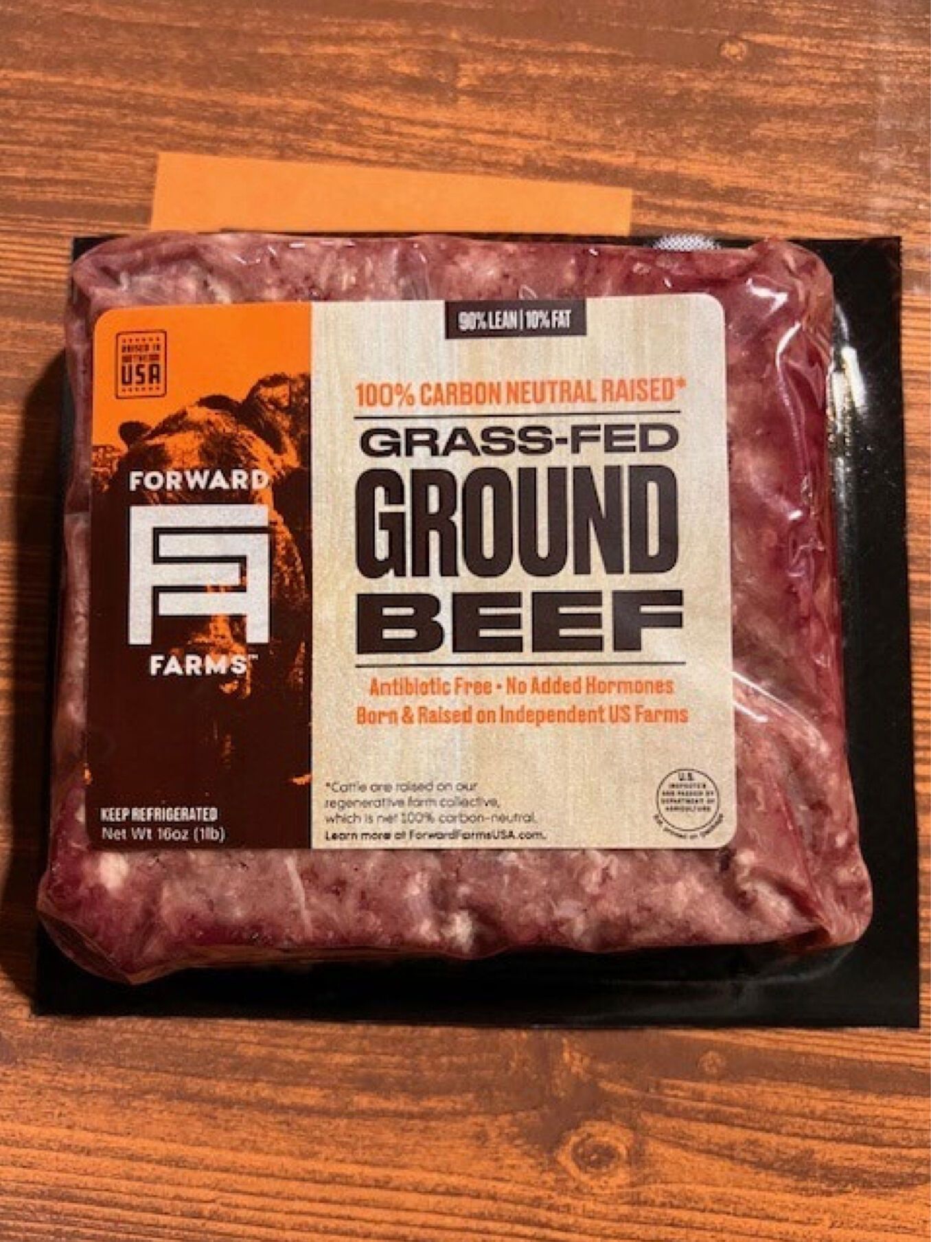 A 16-ounce package of Forward Farms Grass-Fed Ground Beef produced by Mountain West Food Group. - USDA via AP