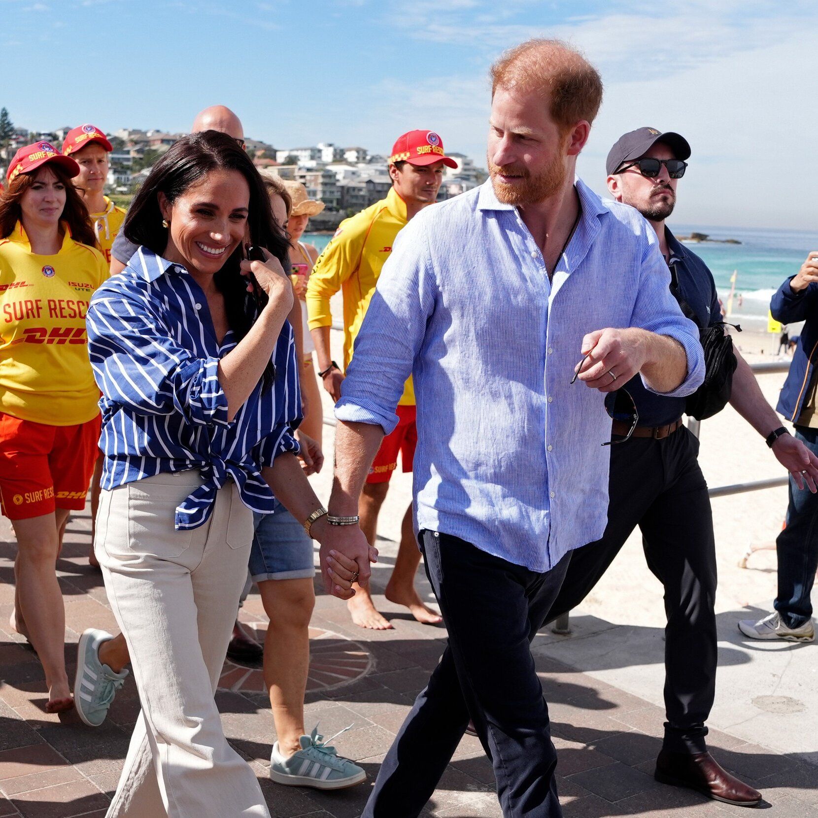 Prince Harry and Meghan visiting Bondi Beach in Sydney, Australia, in April. - nytimes.com