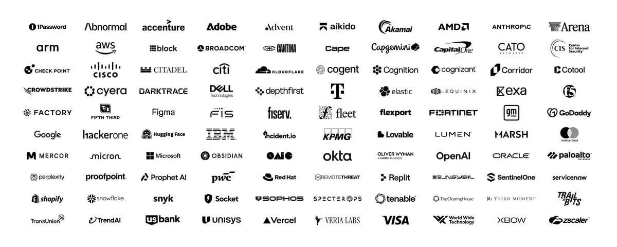 Companies listed as signatories to an open letter on AI cybersecurity threats. - La Nación