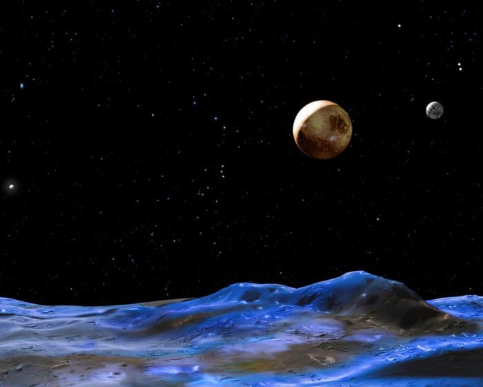 Artist concept of Pluto with its moons. - Universal History Archive/Universal Images Group/Getty Images