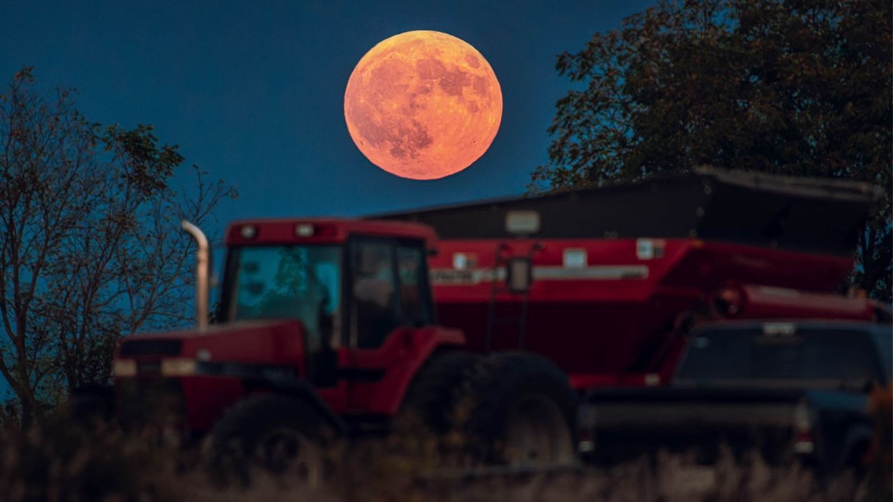 A harvest moon rises over Wisconsin. - space.com