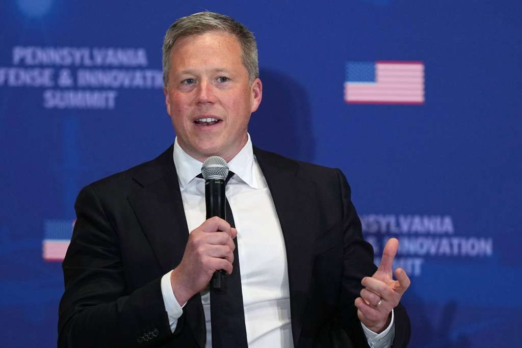 Army Secretary Dan Driscoll speaks at the United States Army War College in Carlisle, Pa., during the Pennsylvania Defense and Innovation Summit, July 15, 2026. - AP Photo/Matt Rourke, File