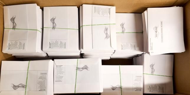A large box of pre-assembled mail-in ballots at the Wake County Board of Elections on Thursday, September 3, 2026, in Raleigh, North Carolina. - AP Photo/Matt Ramey