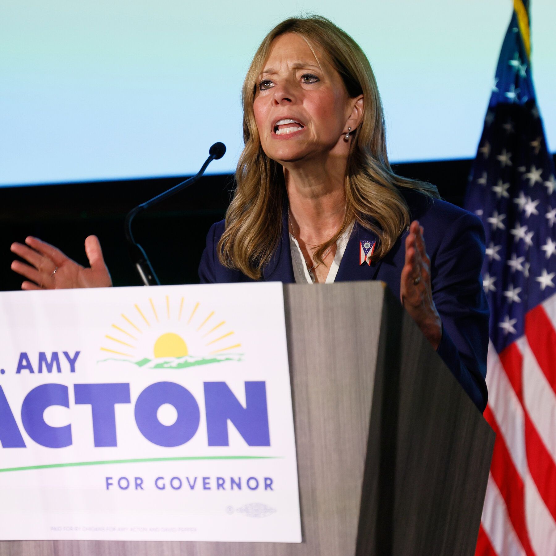 Dr. Amy Acton at a primary election night campaign event after winning the Democratic nomination for governor in May. - nytimes.com