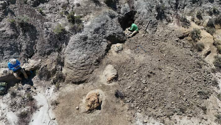 The Tyrannosaurus rex trackway in the Hell Creek Formation in North Dakota. - Kent Hups