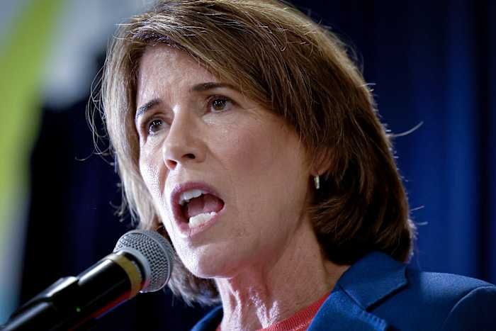 Candidate for Rhode Island governor Helena Buonanno Foulkes speaks during a Get Out the Vote event, Sunday, Aug. 30, 2026, in Providence. - AP Photo/Mark Stockwell