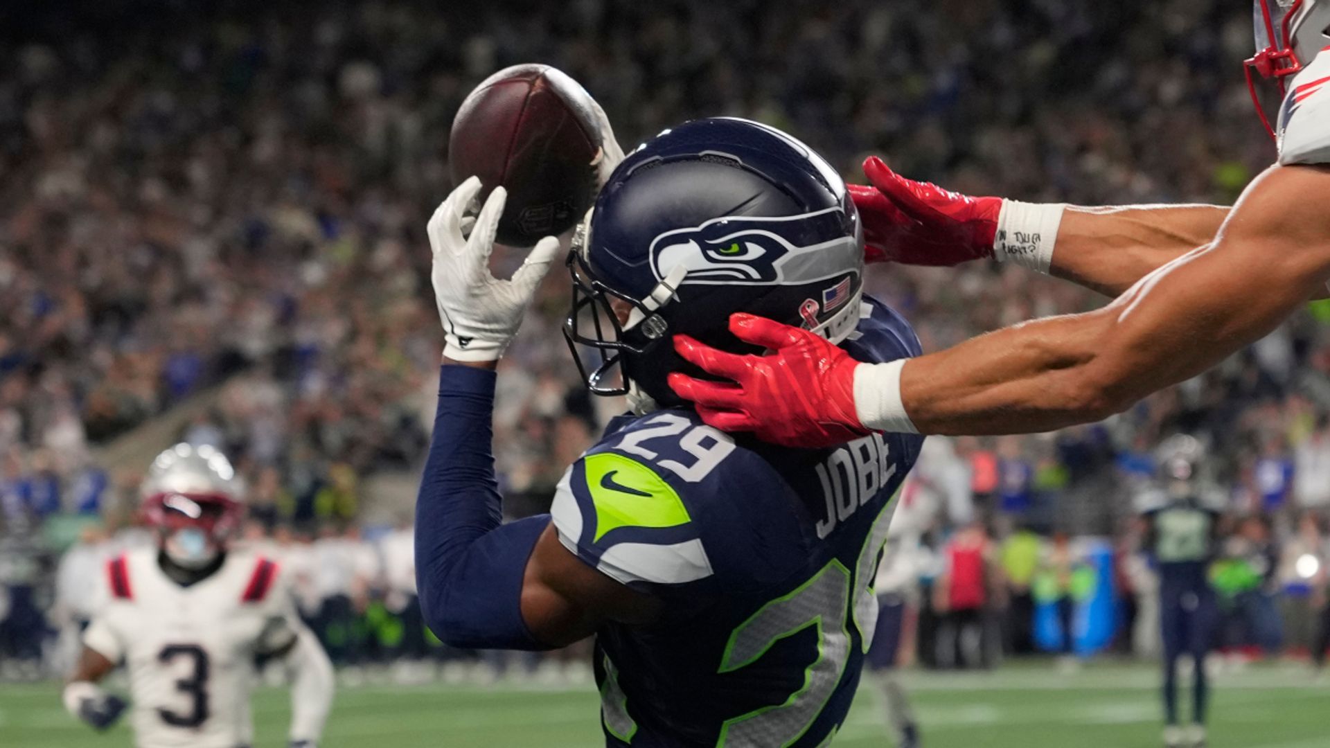 Seattle Seahawks cornerback Josh Jobe intercepts Drake Maye's pass in the end zone to ice the game - sky.com