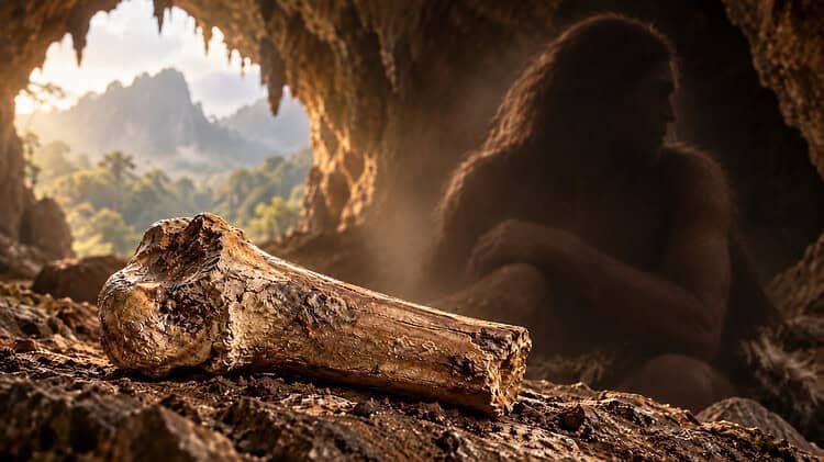 Denisovan forearm bone and associated fossils recovered from Bianfu Cave in China’s Yunnan Province. - Song Xing, Institute of Vertebrate Paleontology and Paleoanthropology