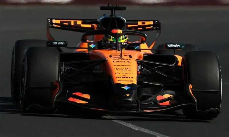 McLaren’s Oscar Piastri drives during practice at the Australian Grand Prix. - AFP