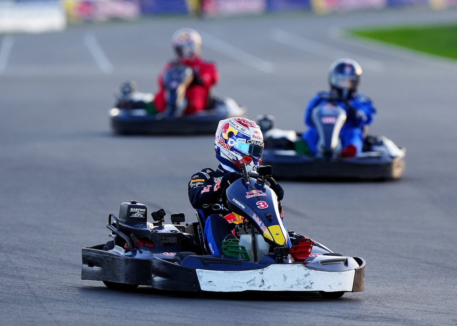 Max Verstappen came from 101st and last place to win the Silverstone karting challenge. - PA Media