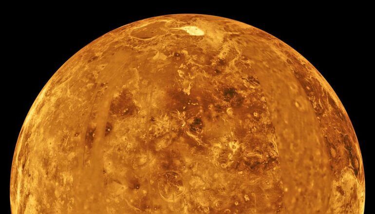 Illustration accompanying research on a possible former moon of Venus - futurity.org