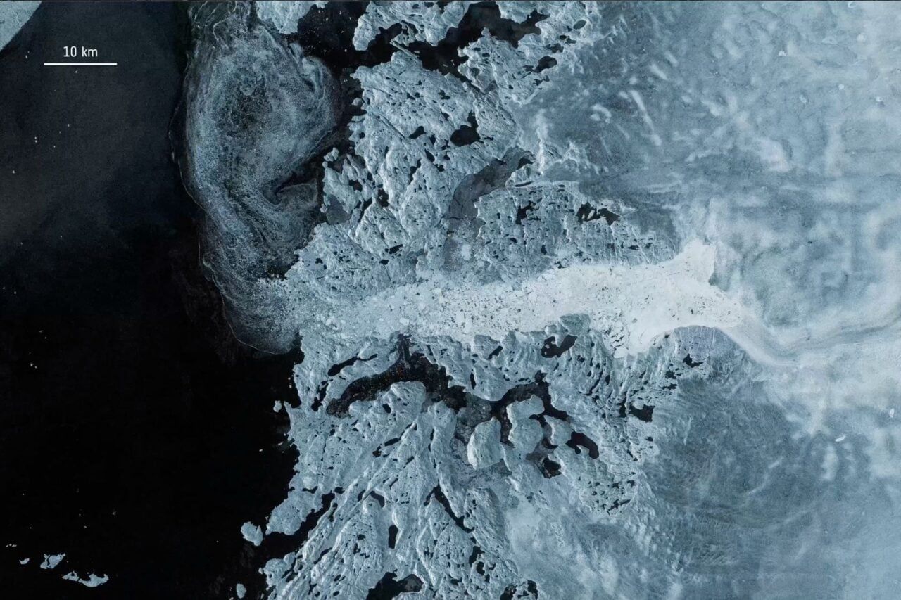 Glacial outflow carrying ice toward the ocean - gizmodo.com