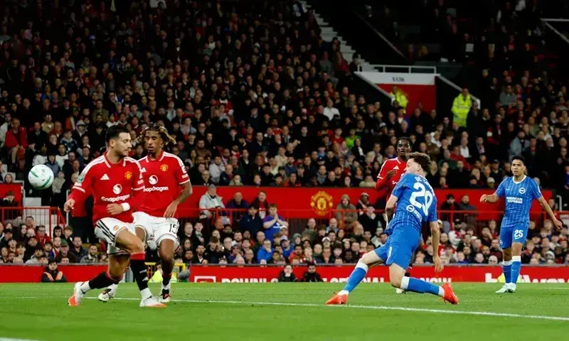 Brighton’s Maxim De Cuyper scores the winning goal against Manchester United at Old Trafford on September 16, 2026. - Reuters