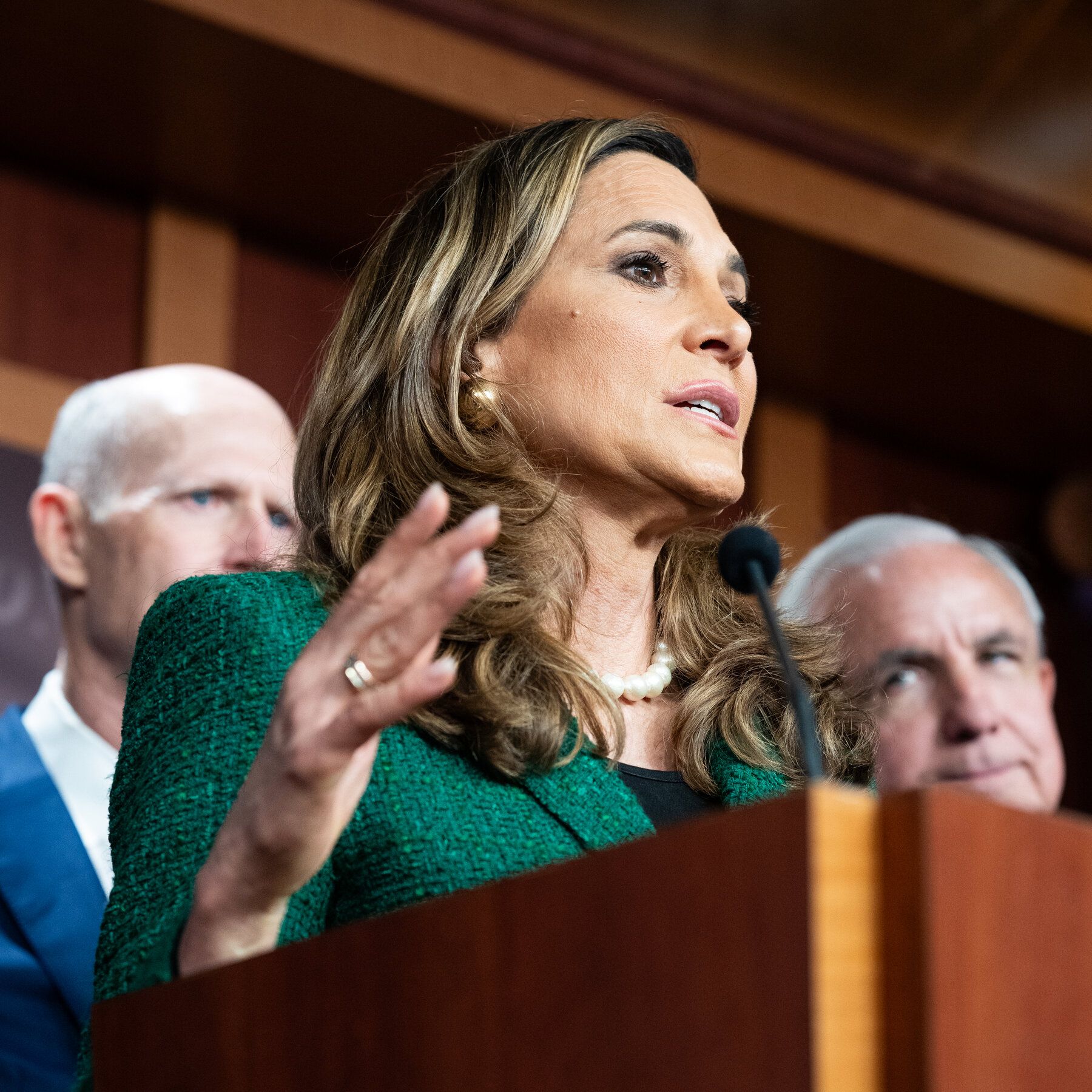 Rep. María Elvira Salazar in the campaign advertisement criticizing President Trump’s immigration crackdown. - The New York Times