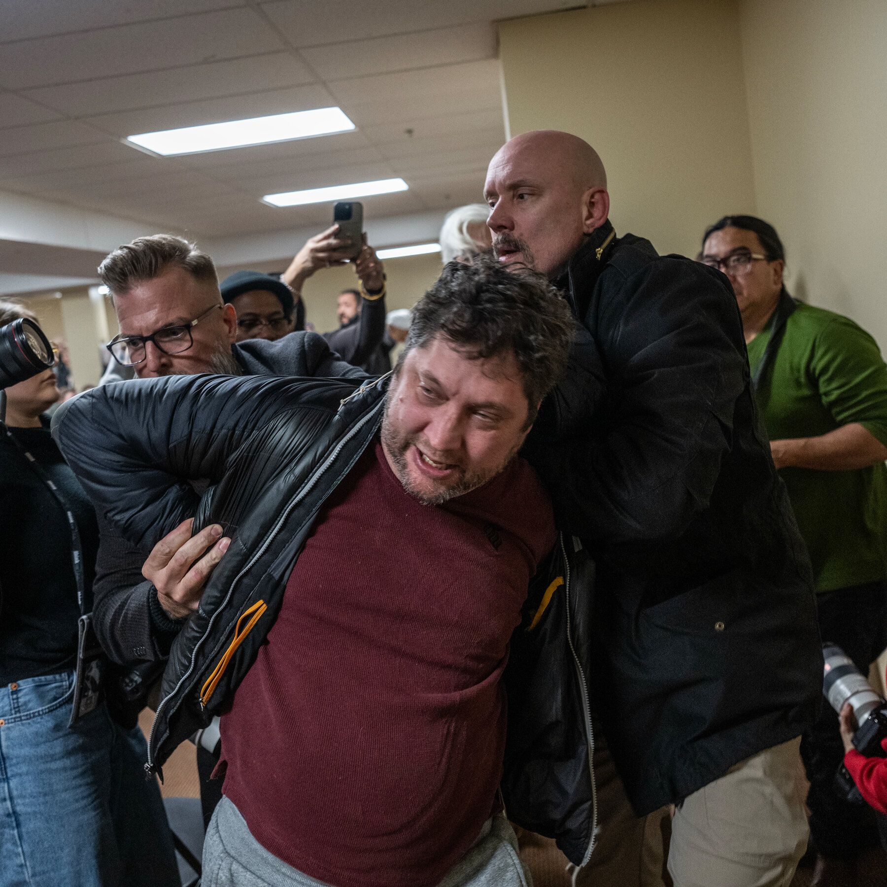 Anthony J. Kazmierczak was detained after squirting vinegar on Representative Ilhan Omar during a Minneapolis town hall in January. - nytimes.com