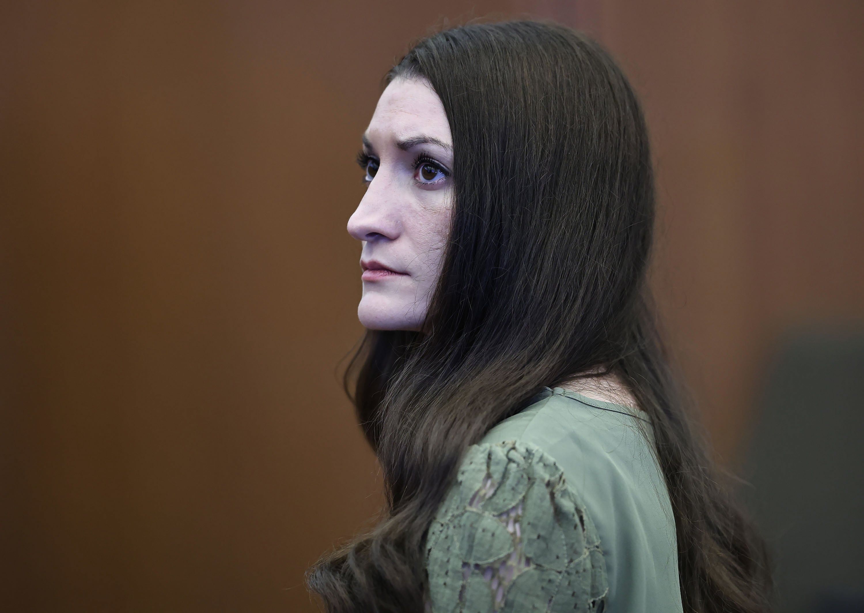 Defendant Lindsay Clancy looks toward the jury after Judge William Sullivan declared a mistrial in Plymouth, Massachusetts, on Sept. 4, 2026. - Greg Derr/The Patriot Ledger via AP, Pool