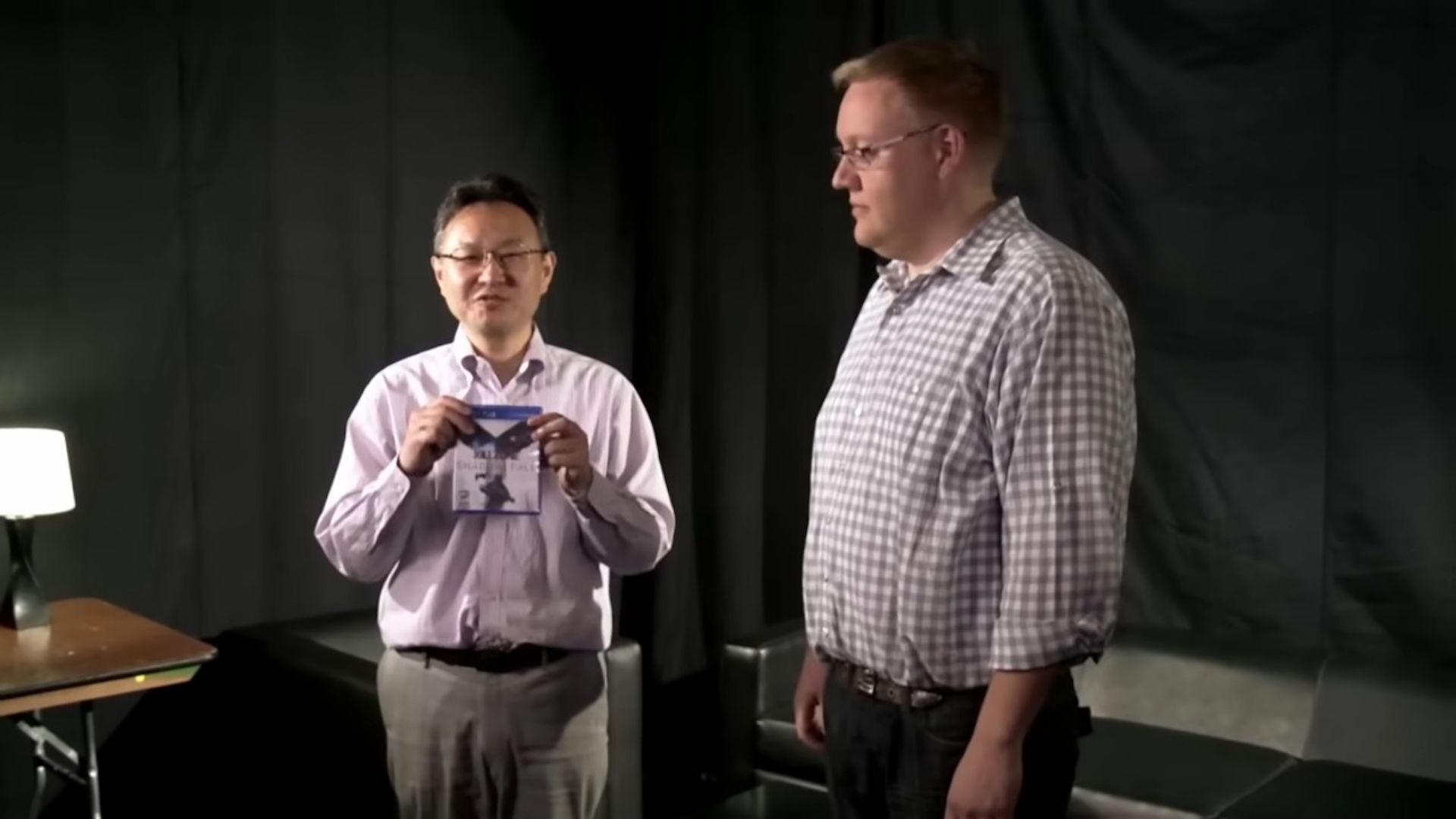 Shuhei Yoshida and Adam Boyes share a game in Sony’s original instructional video - gamesradar.com