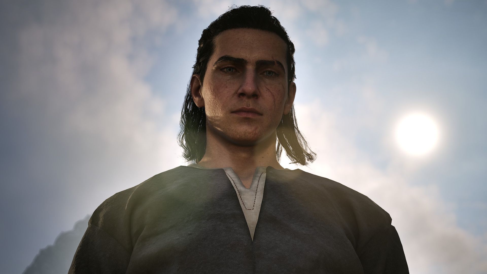 The Blood of Dawnwalker protagonist Coen looking toward the camera as sunlight shines behind him - gamesradar.com