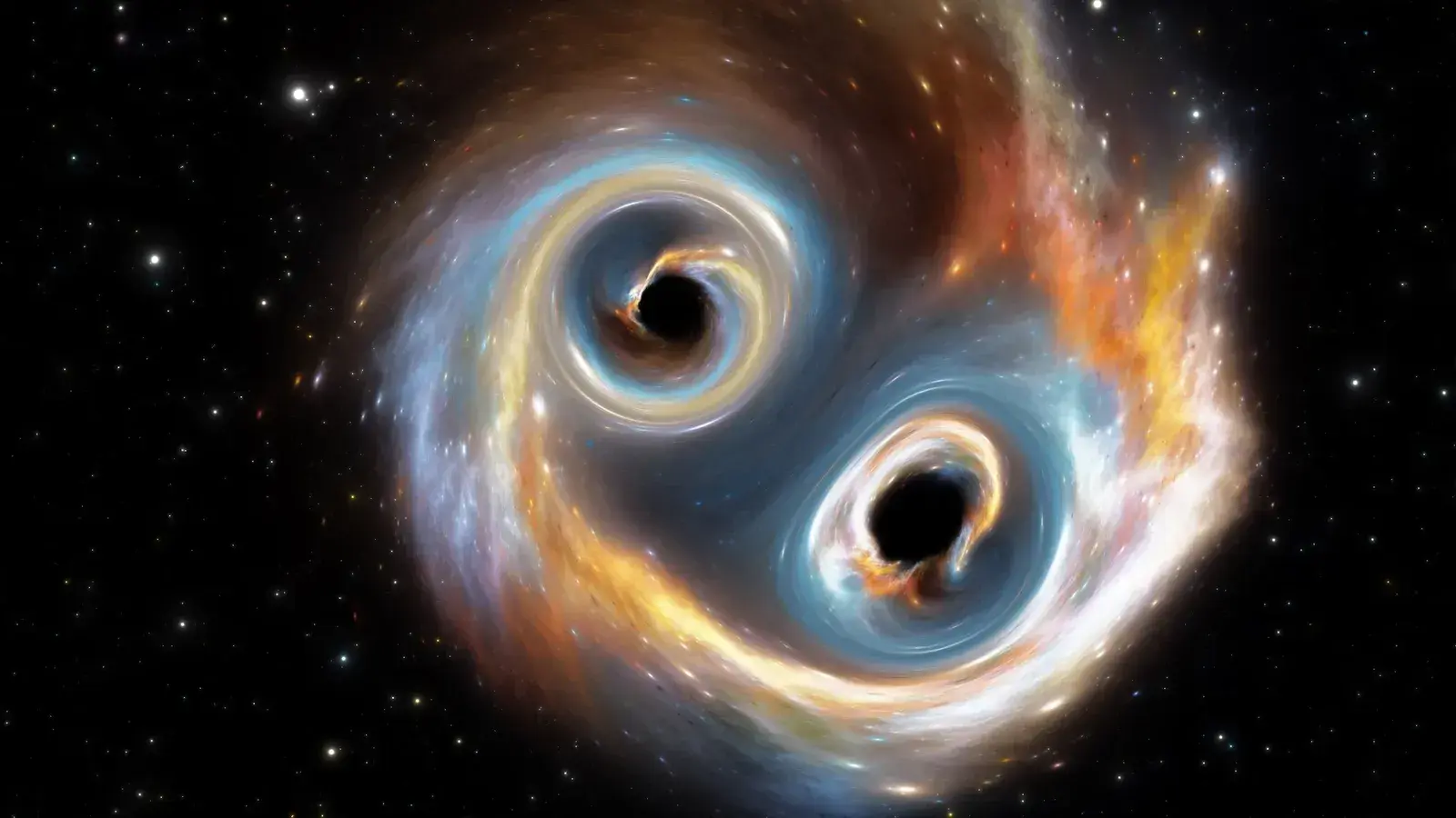 Illustration of the GW231123 black hole merger detected in November 2023. - livescience.com