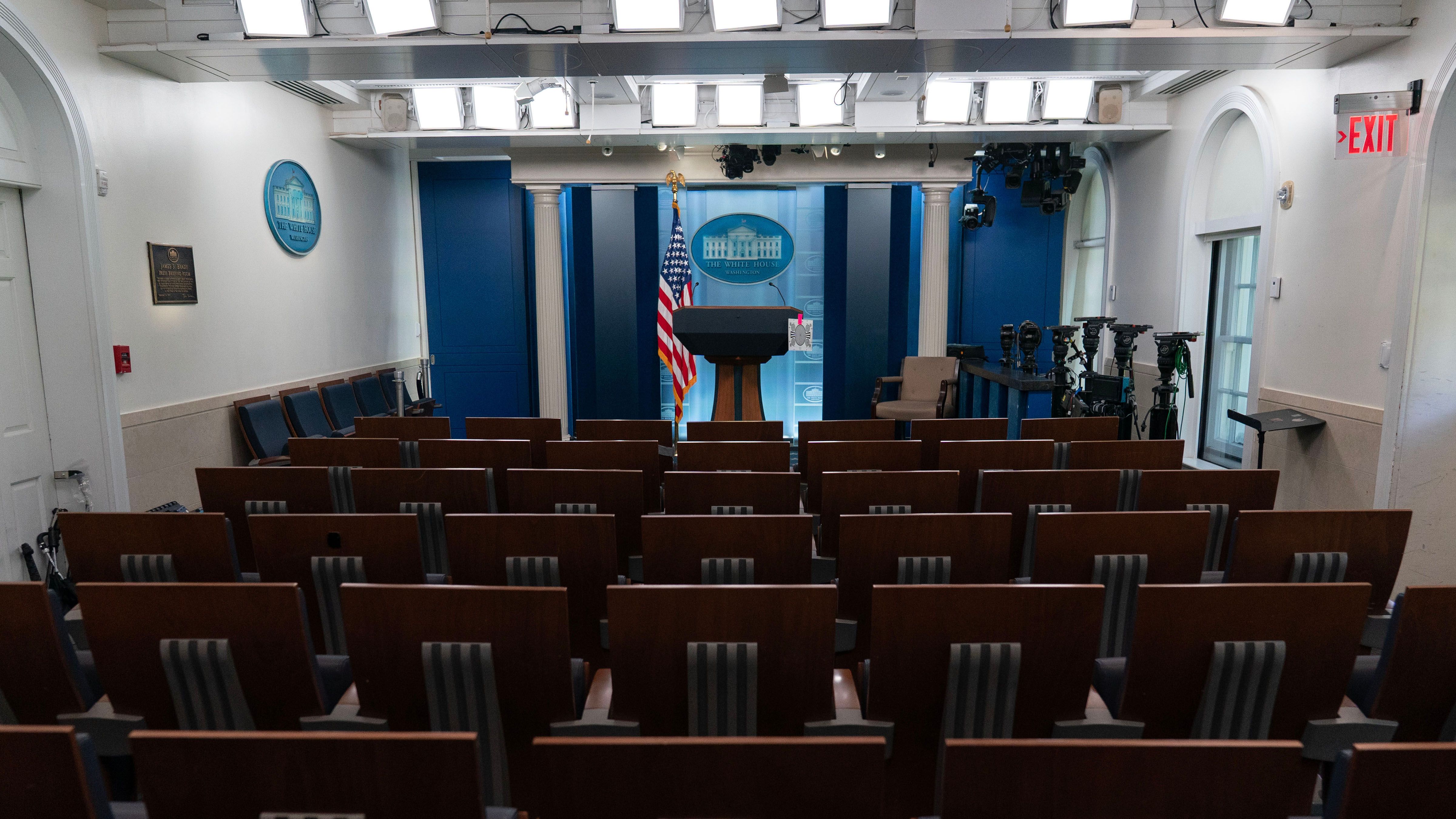 White House press briefing room connected to the dispute over reporters’ access. - AP Photo