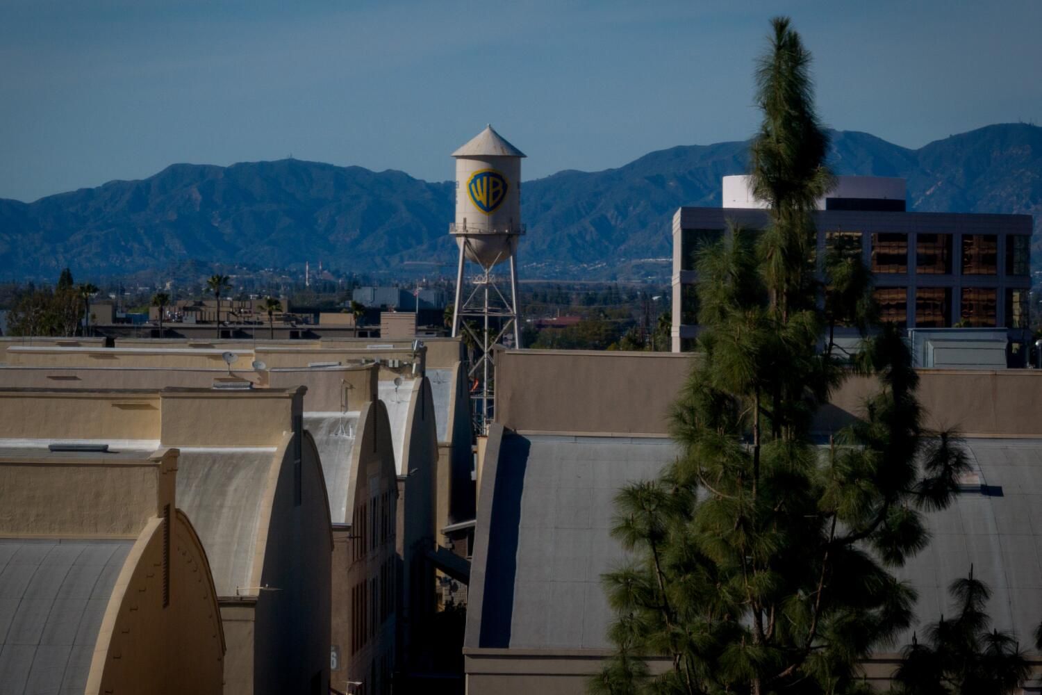 Warner Bros. Studios water tower in Burbank, California. - Eric Thayer / Los Angeles Times