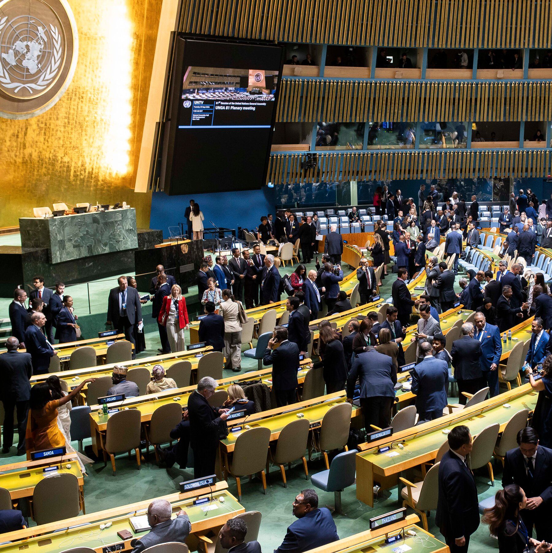 President Trump speaking at the United Nations while threatening to annihilate Iran if no deal is reached. - Doug Mills/The New York Times