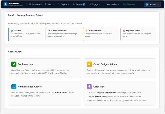 Microsoft diagram showing EvilTokens platform options - Microsoft