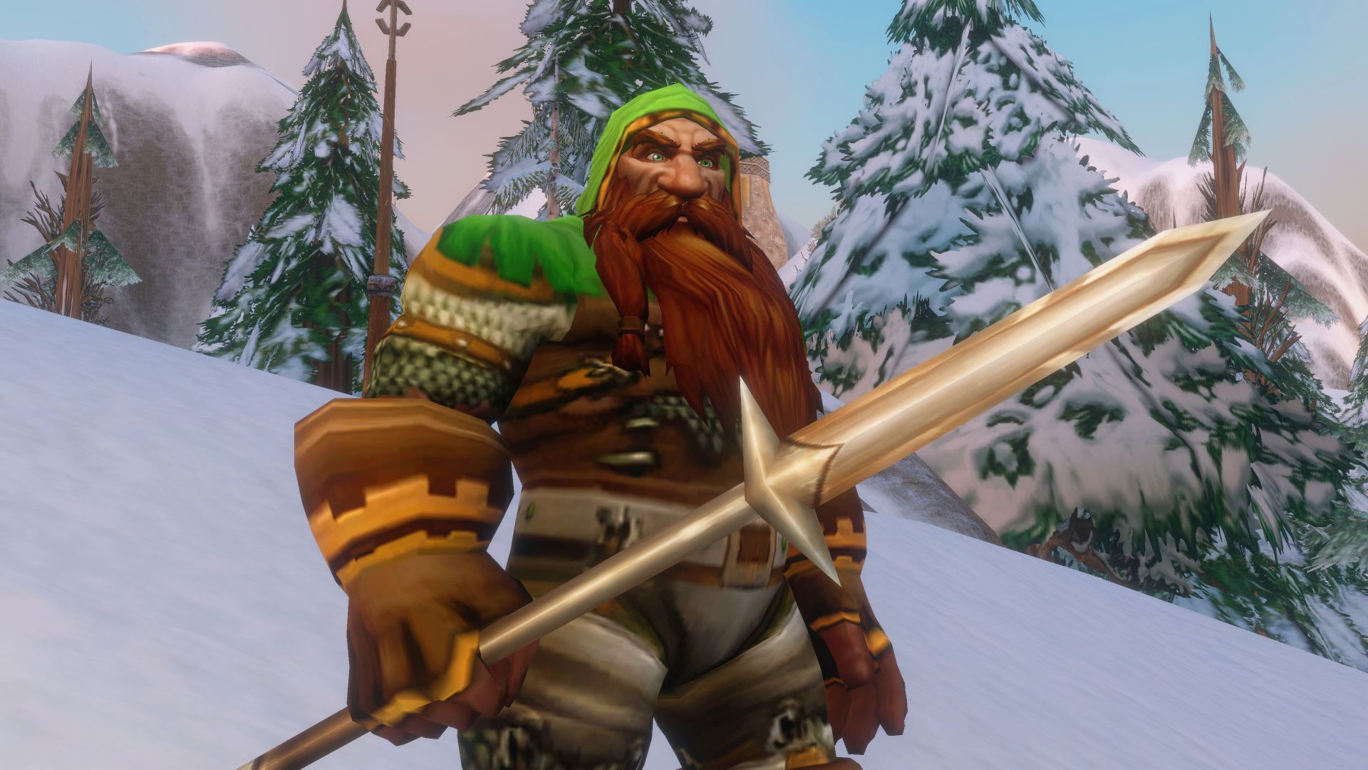 World of Warcraft: Forever beta screenshot showing a dwarf on a snowy hill. - pcgamer.com