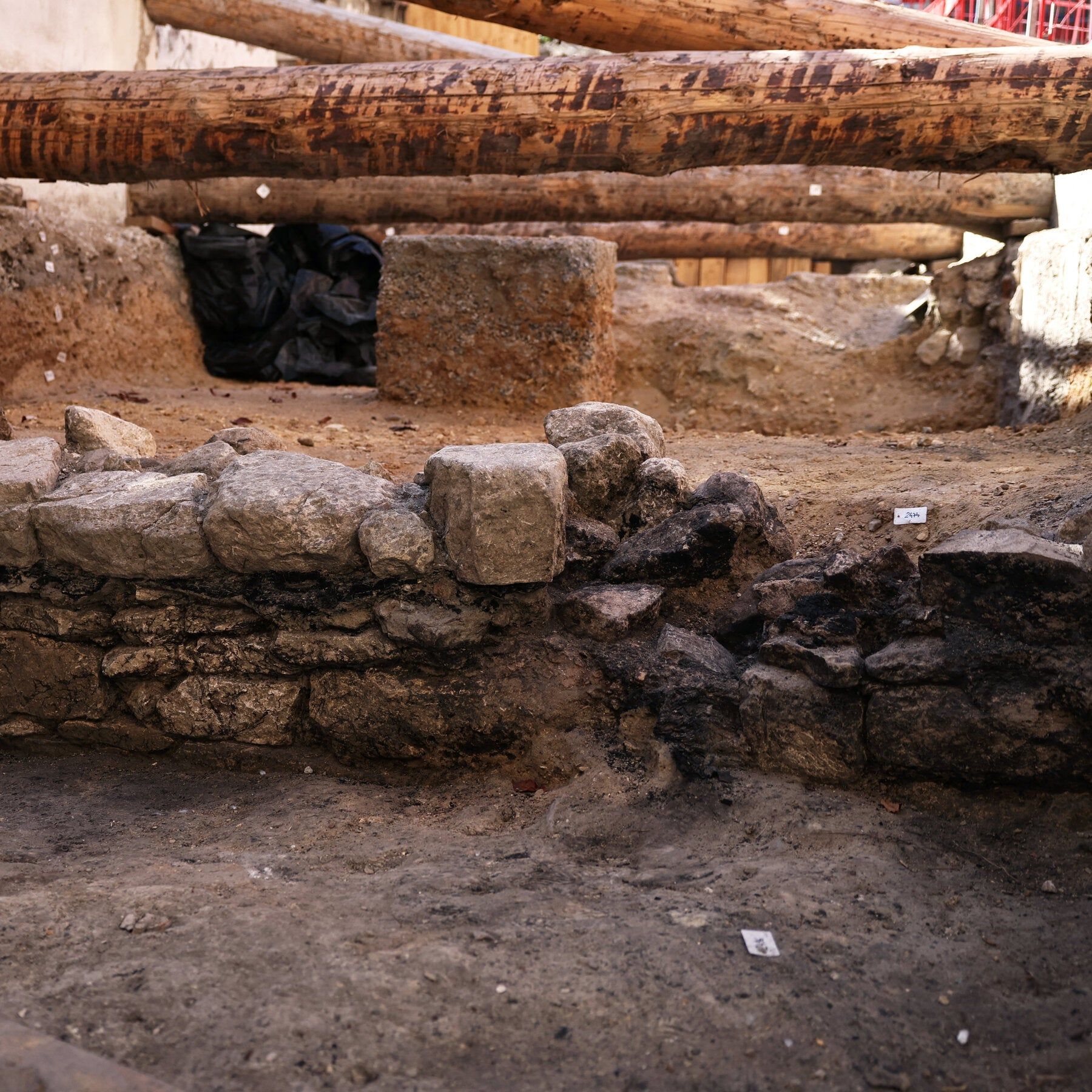 An ancient wall at a construction site at the Hôtel-Dieu hospital in central Paris. - nytimes.com