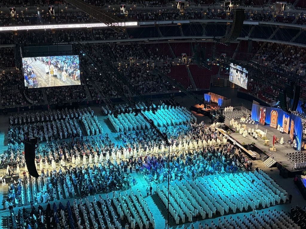 Bishops, priests and deacons process into the beatification Mass at The Dome at America’s Center in St. Louis on Sept. 24, 2026. - Gigi Duncan/EWTN News