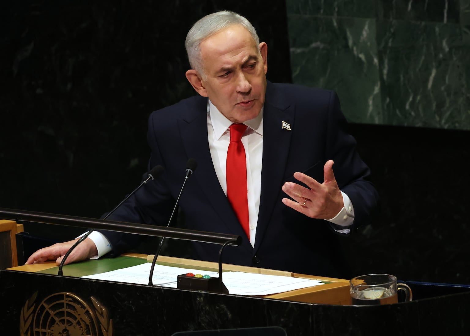Israeli Prime Minister Benjamin Netanyahu speaks during the 81st session of the United Nations General Assembly at U.N. headquarters. - Heather Khalifa/AP