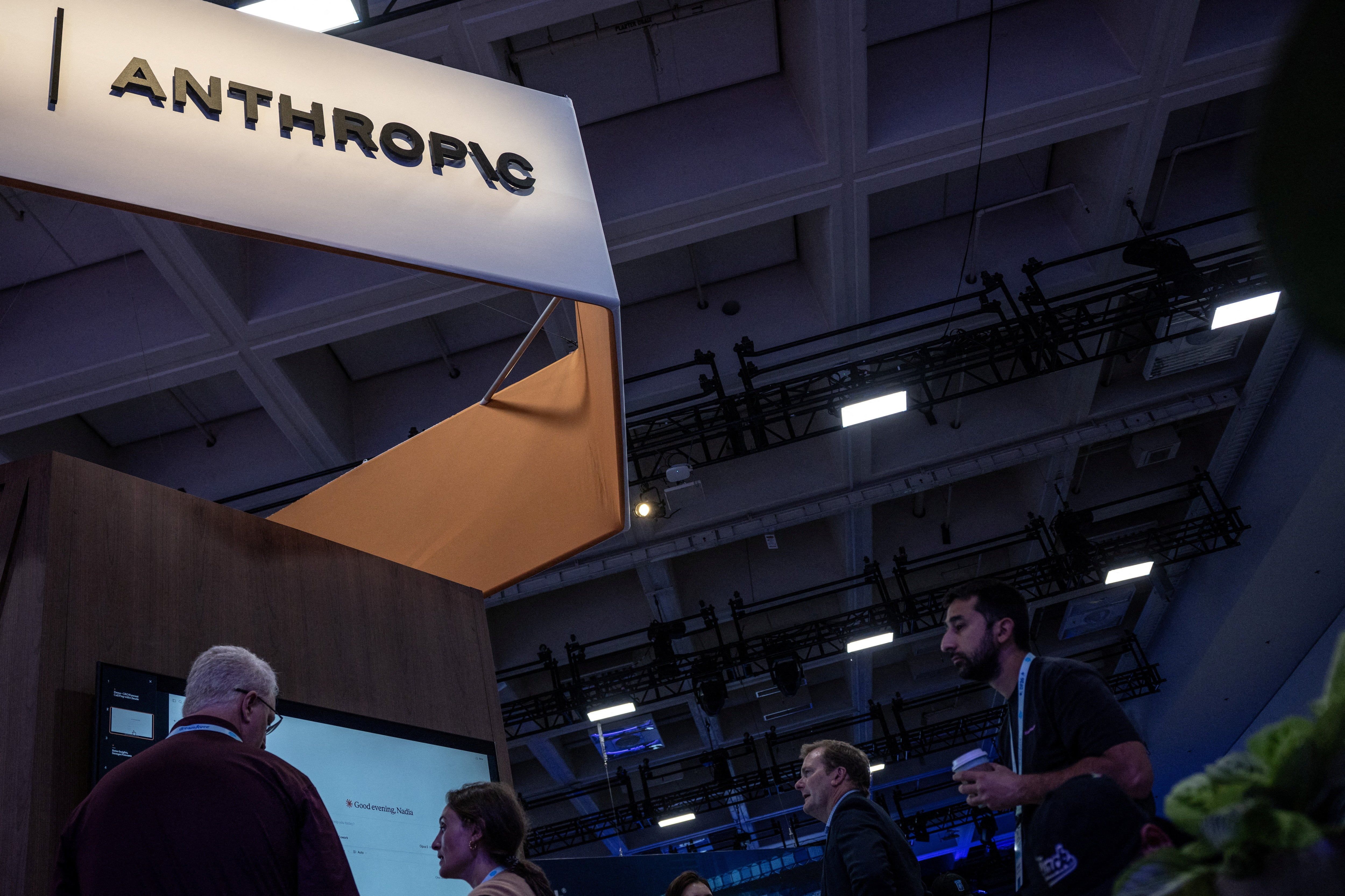 People visit an Anthropic booth at Moscone Center during the Dreamforce 2026 technology summit in San Francisco, California, Sept. 17, 2026. - Reuters/Carlos Barria