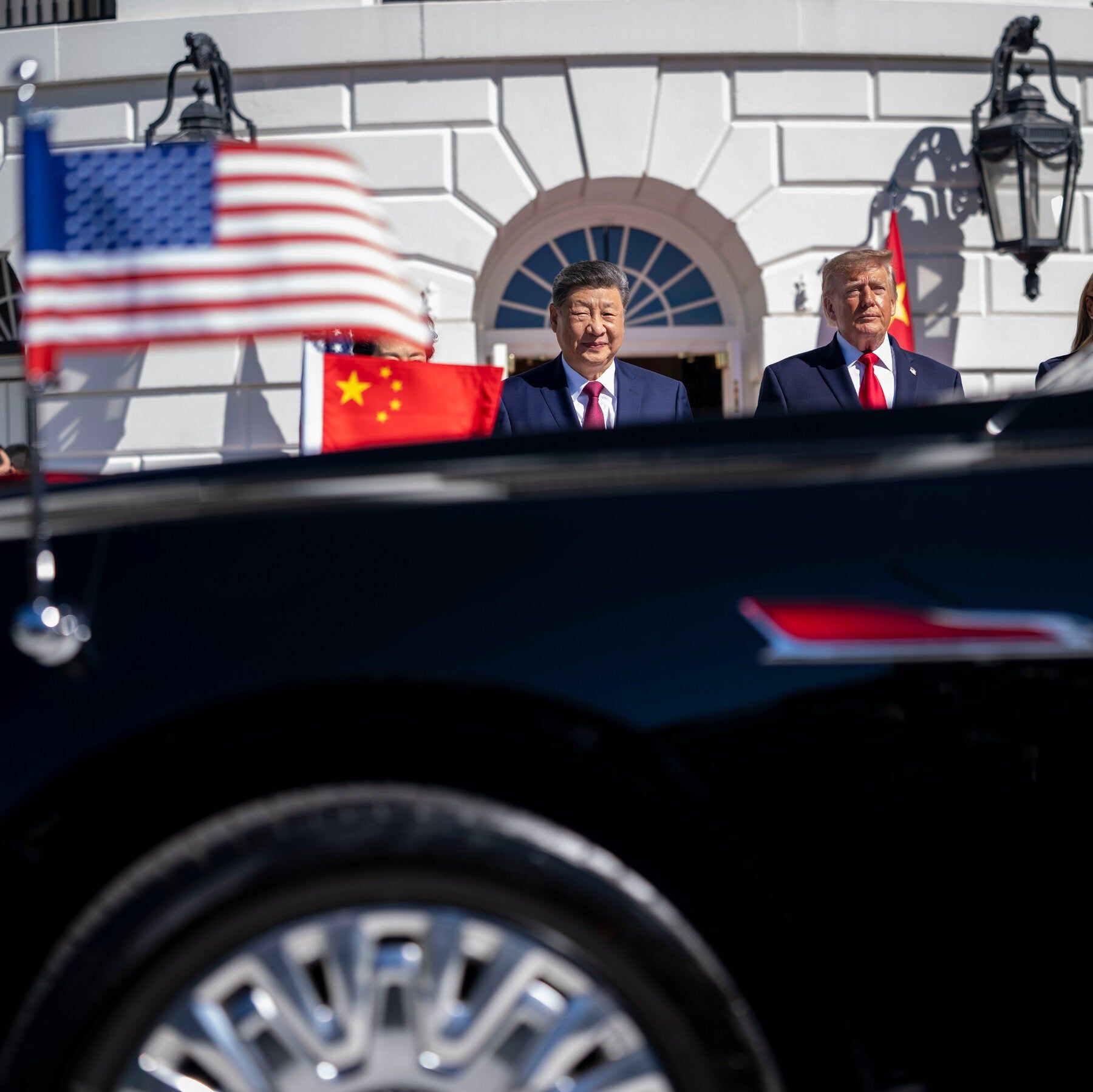 President Trump and President Xi Jinping of China standing together outside the White House on Friday. - nytimes.com