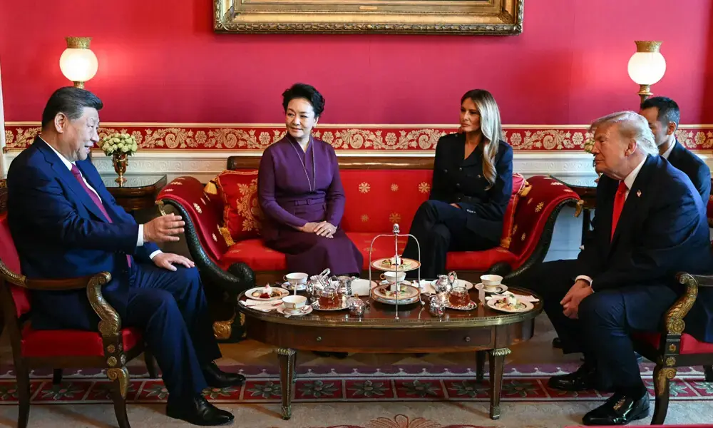 Trump and Xi Jinping with their wives at the White House in Washington on Sept. 25, 2026 - AFP