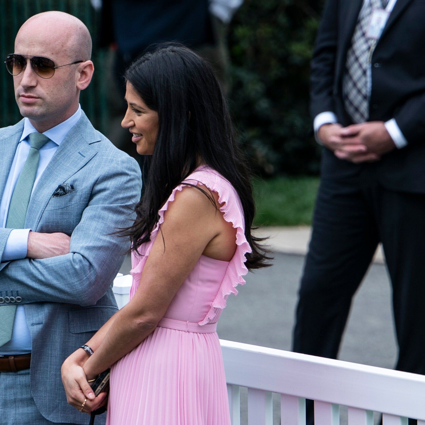 Stephen Miller, the White House deputy chief of staff, with his wife, Katie Miller. - nytimes.com